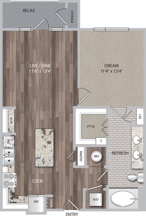 ?? schematic of a living room and dining room floor plan
